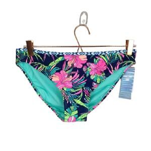 Inmocean Tropikali Floral Bikini Bottoms Size XL Vacation Beach Tropical Blue